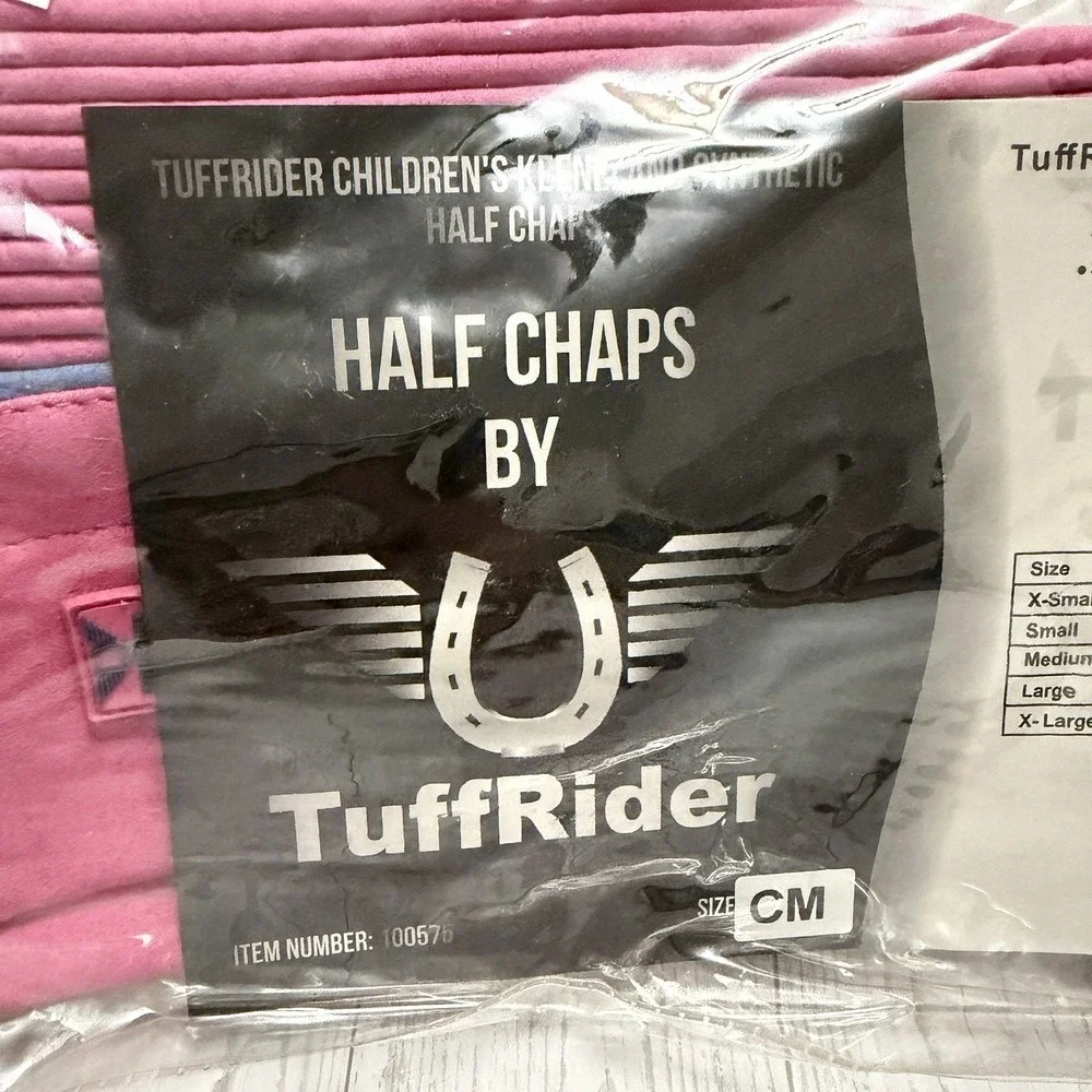 TuffRider‎ Children's Keeneland Synthetic Half Chaps Size Medium Pink Purple